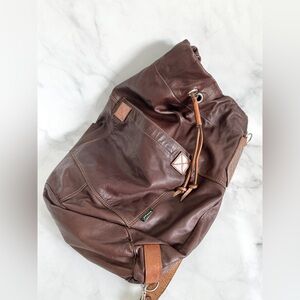 Vintage RUGBY Leather Drawstring Duffle Bag